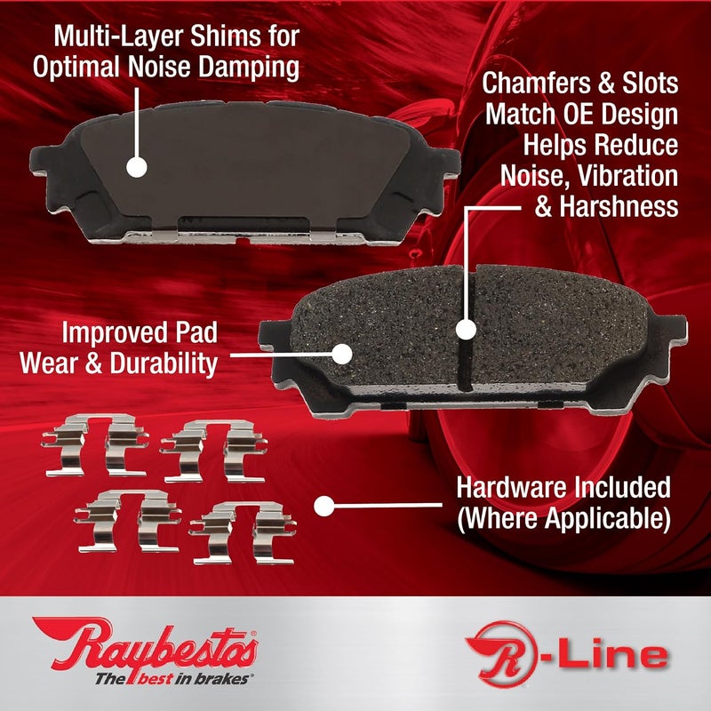 Raybestos R-Line Automotive Replacement Rear Ceramic Brake Pad Set for Select Nissan Altima, Rogue, Sentra, Murano, Maxima, Pathfinder, Z Model Years (MGD905CH) - Image 3